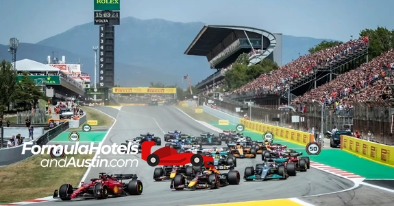 F1 Spanish Grand Prix — Book Barcelona Hotels & Packages (Circuit de Barcelona-Catalunya) Barcelona skyline and Circuit de Barcelona-Catalunya — hotels & packages for the Spanish Grand Prix